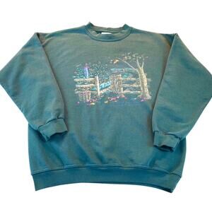 Northern Reflections Sweatshirt VTG Garden Scarecrow IMPERFECT ~ AS IS ~
